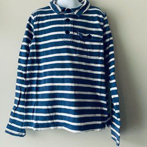 J.CREW/CREWCUTS blue and white breton polo 10